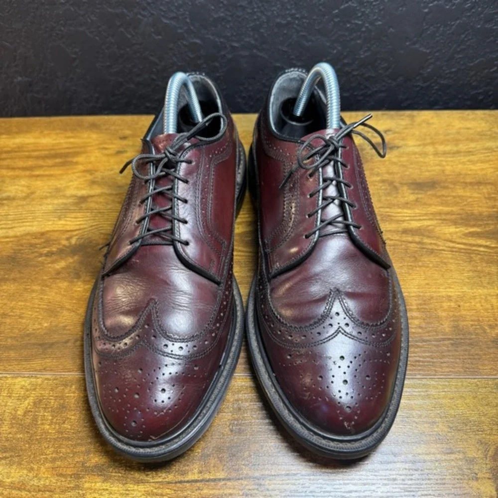 Stuart McGuire 4075 Burgundy‎ Leather Wingtip Oxford Dress Shoes Mens 8.5